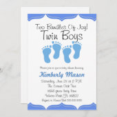Two Bundles Of Joy Twin Boys Baby Shower Invite (Front/Back)