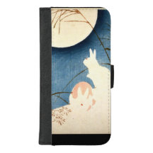 TWO BUNNIES AND A MOON IPHONE Wallet Case