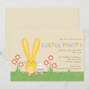 Two Bunnies Easter Party Invitation