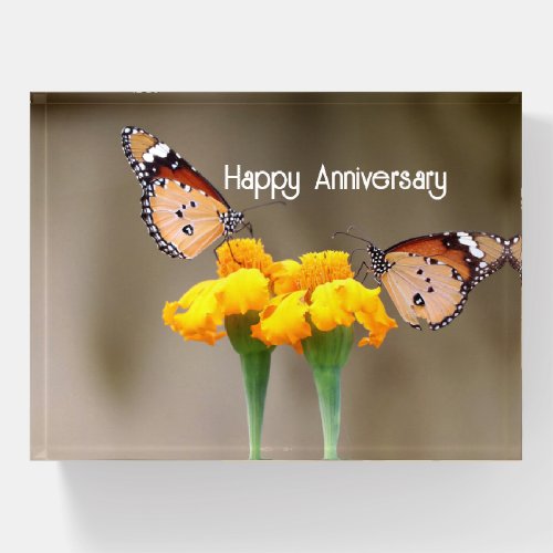 Two Butterflies Anniversary Paperweight