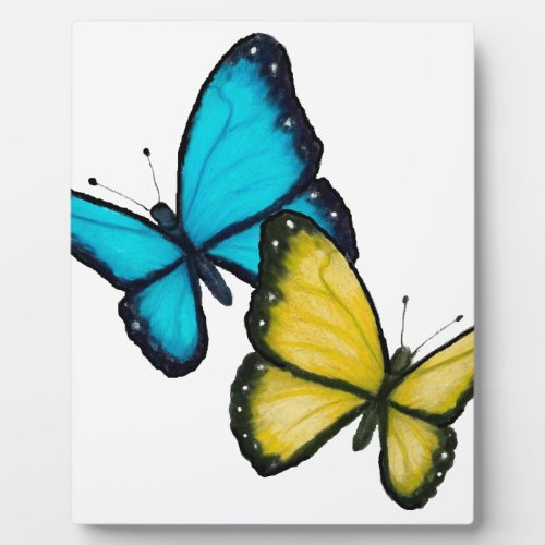 Two Butterflies Color Pencil Drawing Realism Art Plaque