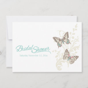 Two butterflies graphic bridal shower invitation