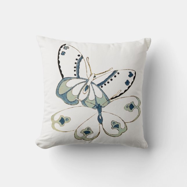 Two Butterflies Throw Pillow (Front)