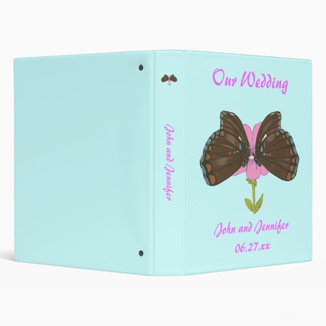Two Butterflies Wedding Memory Keepsake Binders (Background)