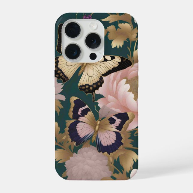 Two butterflies with intricate wing patterns iphone case (Back)