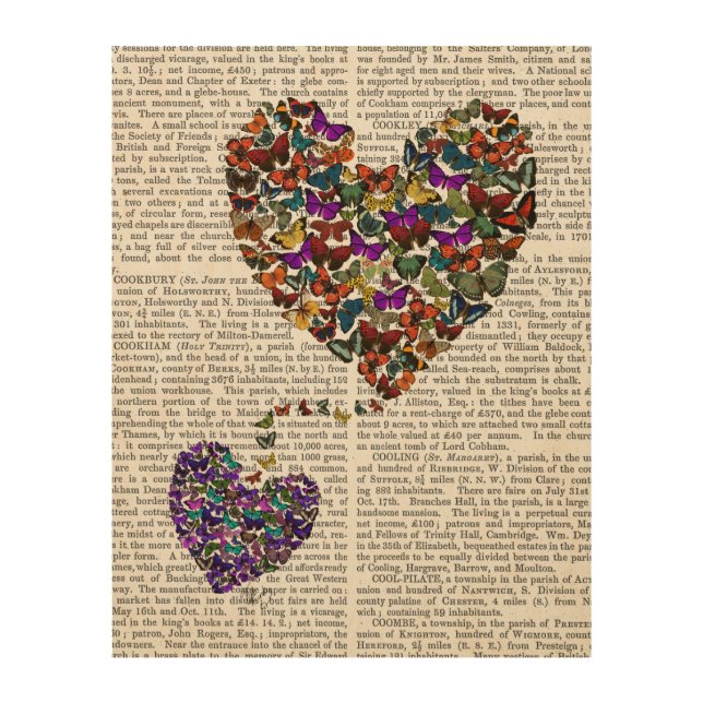 Two Butterfly Hearts Wood Wall Decor (Front)