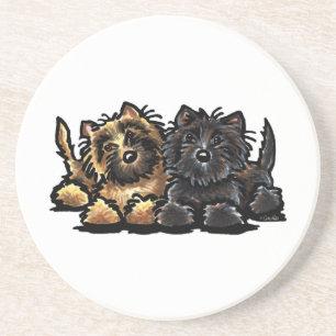 Two Cairn Terriers Drink Coaster