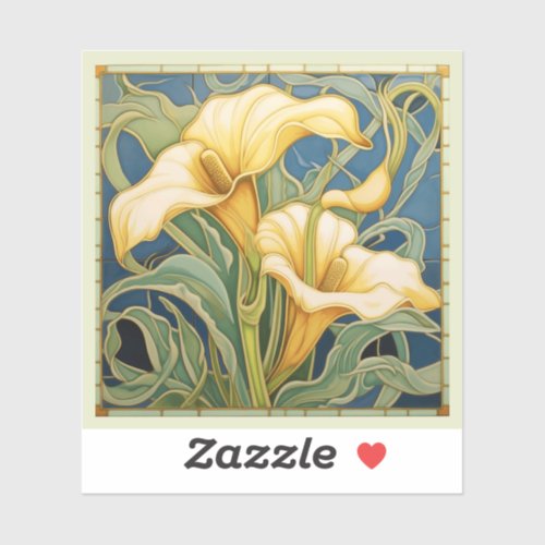 Two Cala Lillies Art Nouveau Sticker