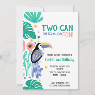 TWO-CAN (Toucan) Tropical Birthday Invitation