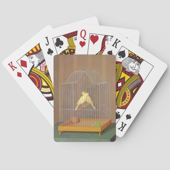 Two Canaries in a Cage (by Antonio Donghi) Poker Cards (Back)