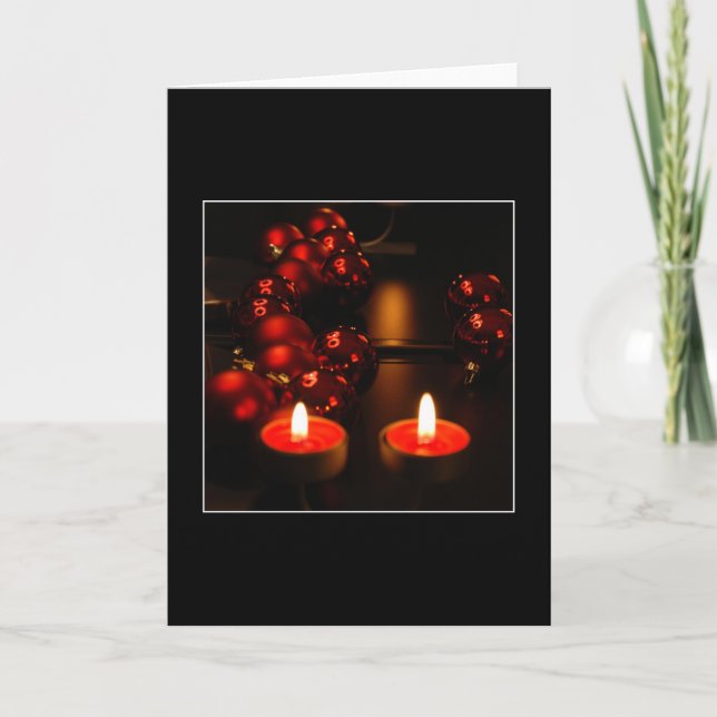 TWO CANDLES Season's Greetings 2017 2018 Holiday Card (Front)