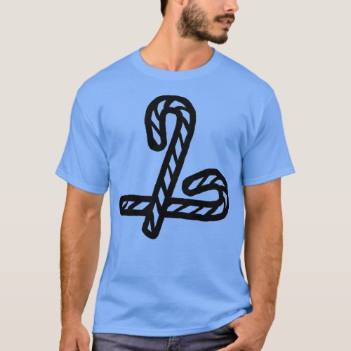 Two Candy Canes for Christmas Line Art T_Shirt