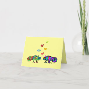 Two Cartoon Chameleon Valentine Card