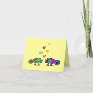 Two Cartoon Chameleon Valentine Card