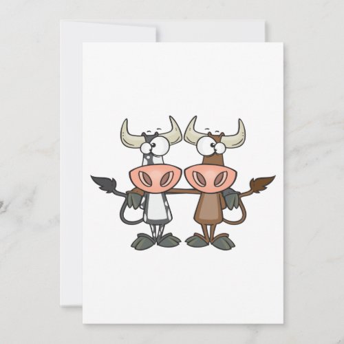 Two Cartoon Cows Invitation