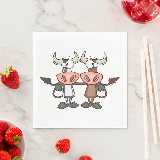 Two Cartoon Cows Napkins (Creator Uploaded)