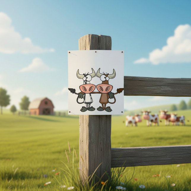 Two Cartoon Cows Poster (Creator Uploaded)