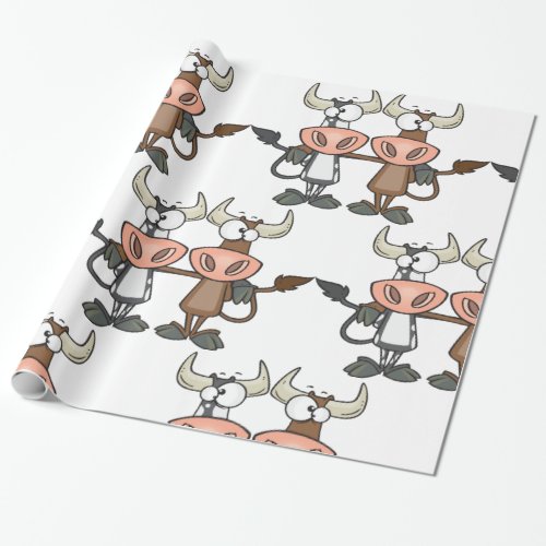 Two Cartoon Cows Wrapping Paper