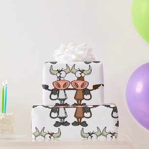 Two Cartoon Cows Wrapping Paper