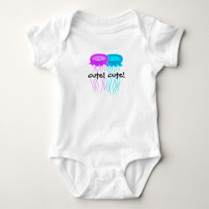 Two Cartoon Jellyfish Baby Bodysuit
