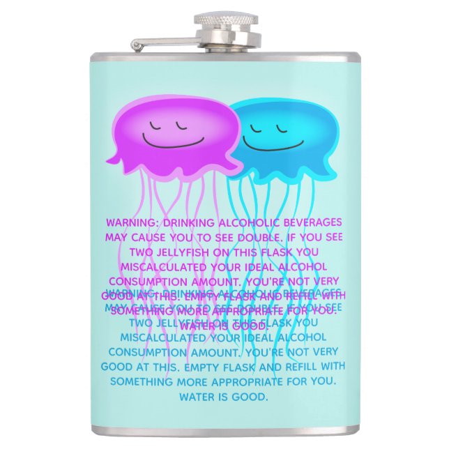 Two Cartoon Jellyfish Flask (Front)