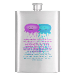 Two Cartoon Jellyfish Flask