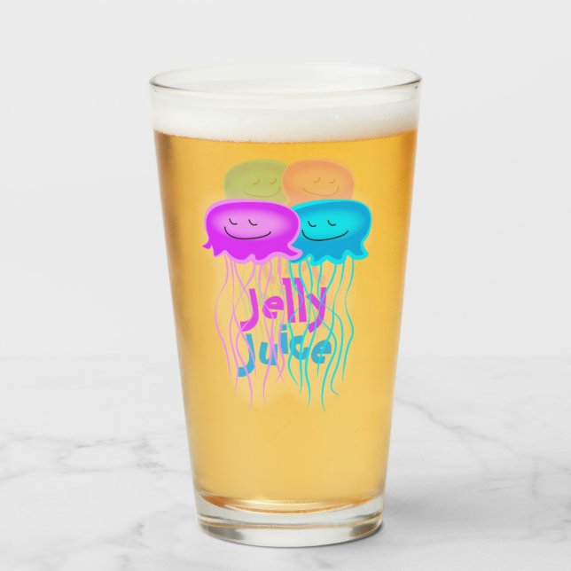 Two Cartoon Jellyfish Glass (Front Filled)