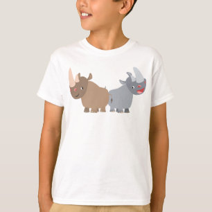 Two Cartoon Rhinos Children T-Shirt