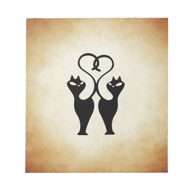 Two Cat Silhouette Notepad (Front)