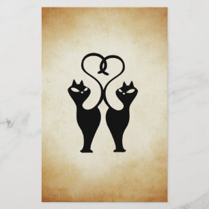 Two Cat Silhouette Stationery