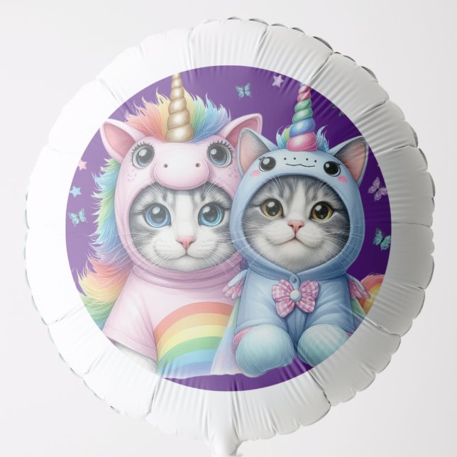 Two Caticorns(cat unicorns) Balloon (Front)