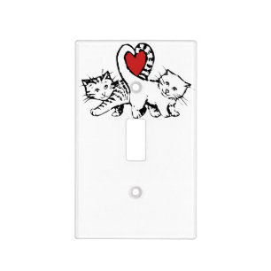 Two Cats & a Heart Light Switch Cover
