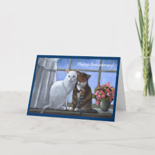 TWO CATS: Anniversary: PASTEL ART Card