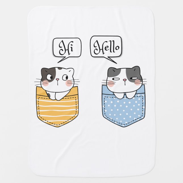 two cats baby blanket (Front)