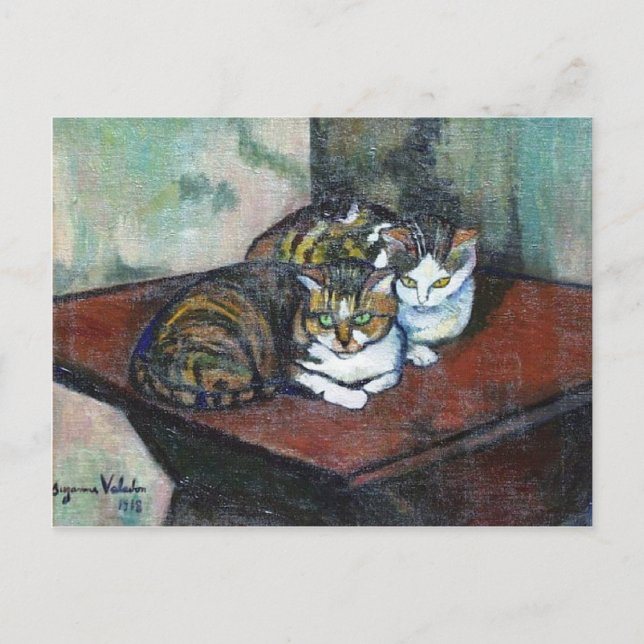 Two cats by Suzanne Valadon Postcard (Front)