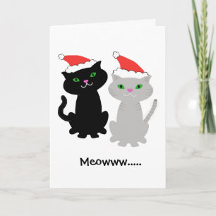 Two Cats Christmas Card