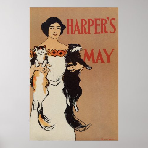 Two cats Edward Penfield Harpers May 1898 Poster