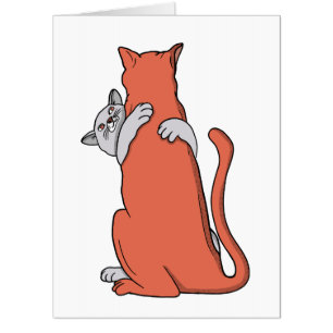 Two Cats Embrace Friendship Card