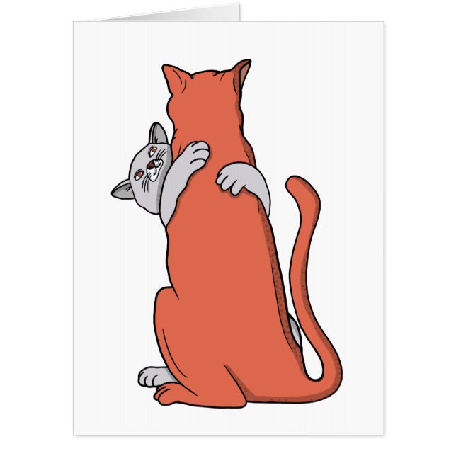 Two Cats Embrace Friendship Card (Front)
