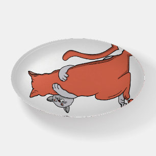Two Cats Embrace Friendship Paperweight