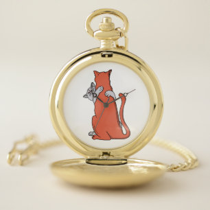 Two Cats Embrace Friendship Pocket Watch