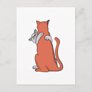 Two Cats Embrace Friendship Postcard
