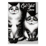 Two Cats Get Well Soon Greeting Card