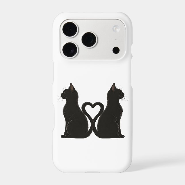 Two Cats Heart Tail iPhone Case (Back)