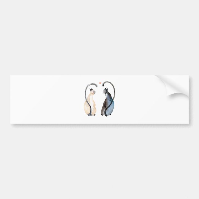 Two Cats in Love Bumper Sticker (Front)