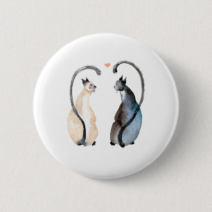 Two Cats in Love Button