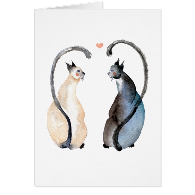 Two Cats in Love Cards (Front)