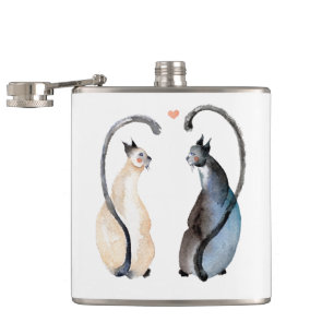 Two Cats in Love Flask