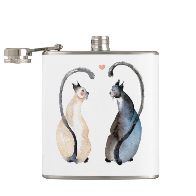 Two Cats in Love Flask (Opened)