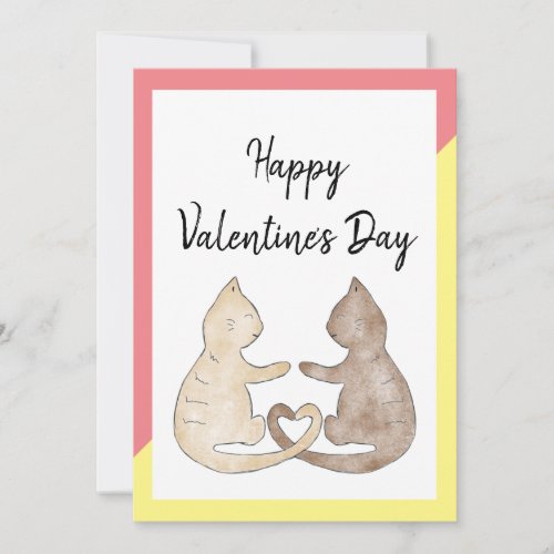 Two Cats In Love _ Happy Valentines Day Card